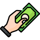 A hand holding a green dollar bill for money transfer to MOROCCO