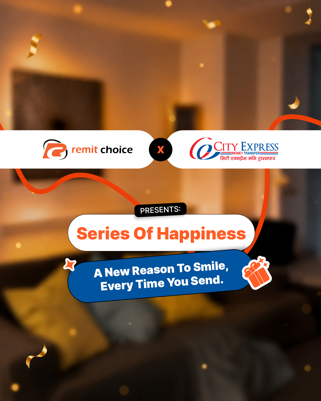 Series of Happiness Nepal campaign banner featuring Redmi Note 15, 55-inch Smart TV, wireless earbuds, microwave oven, shopping vouchers, and City Express partnership.